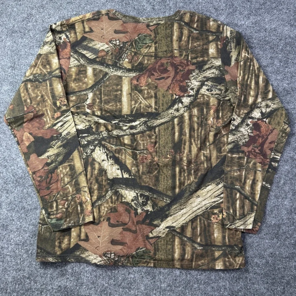 Mossy Oak Shirt Womens L Brown Pink Break Up Infinity Camo Long Sleeve